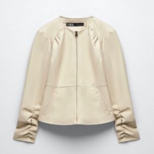 Zara Faux Leather Fitted Jacket